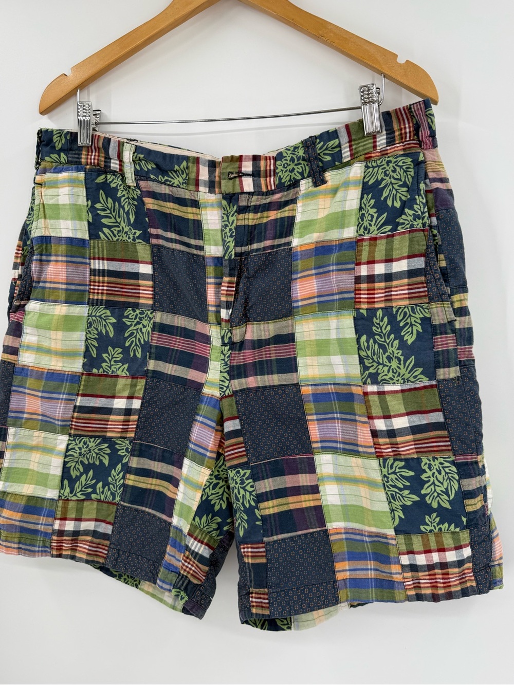 Brooks Brothers Cotton Patchwork Madras Shorts | Multicolor | 36 - Picture 3 of 8